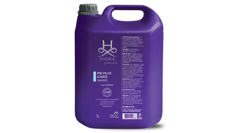 Pet Society - HYDRA GROOMERS PRO SHAMPOO PELOS CLAROS 5 L (110)